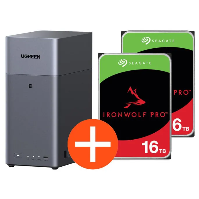 image-19225.webp UGREEN NASync DH2300 NAS System 2-Bay 32TB inkl. 2x Seagate IronWolf ST16000NT001 16TB – Bild 1