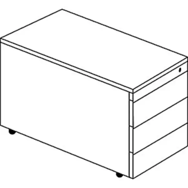 Schubladencont. m.Rollen, 529x800, Kunststoffpl., 3 Schubl. alu/gelbgrün/weiß – Bild 2