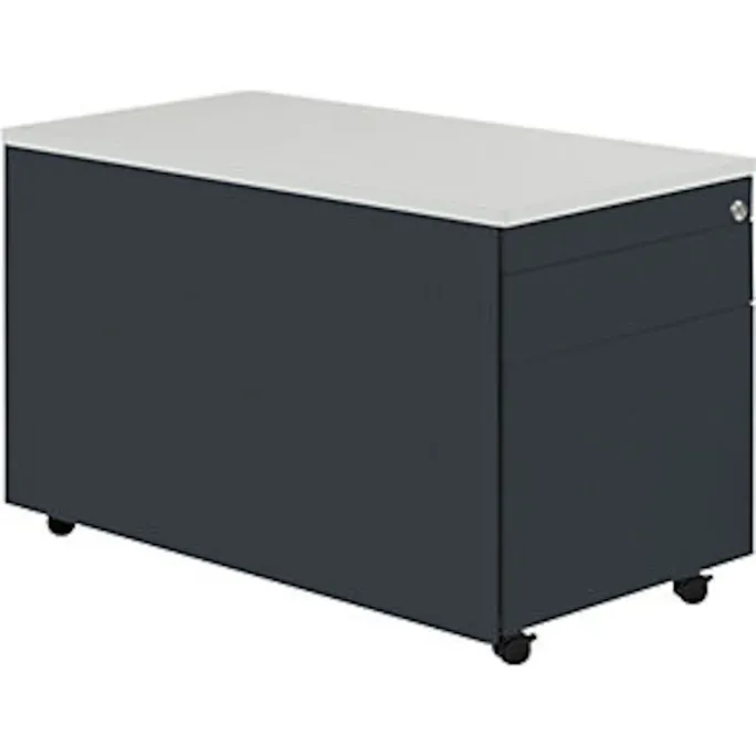 image-22608.webp Schubladencontainer m. Rollen, 529x800, 1 Schub, 1 Hängereg., anthrazit /lichtgr – Bild 1