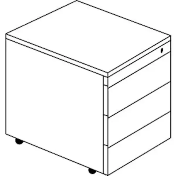Schubladencontainer, Rollen, 570x600mm, Stahlplatte, 3xSchublade, weiß/grün/weiß – Bild 4