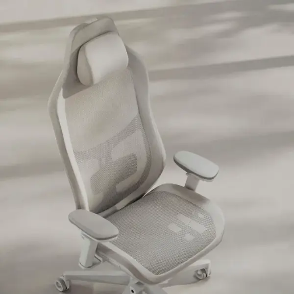 Fractal Refine Gaming Chair Mesh Light/ Hellgrau | Synchro-Tilt Mechanismus, Rückenlehne mit integrierter Lordosenstütze – Bild 3