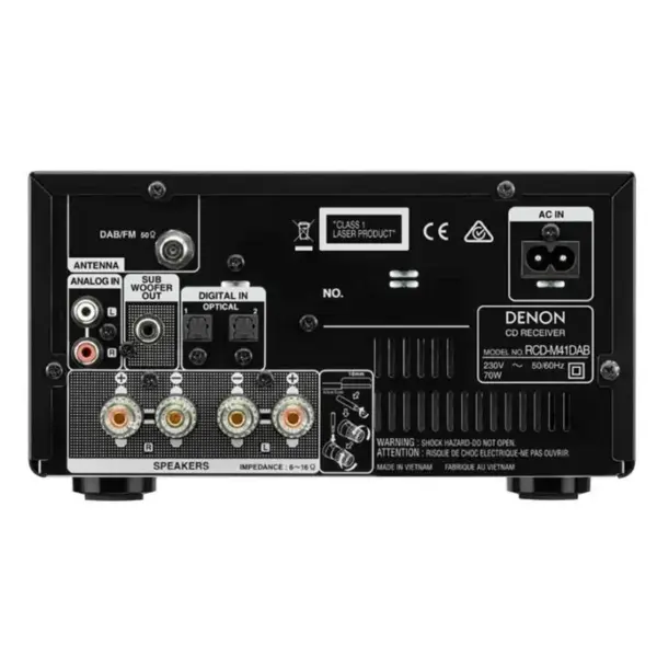 Denon D-M41DAB FM/DAB/CD Receiver, Bluetooth, inkl. Lautsprecher, Silber/Schwarz – Bild 2